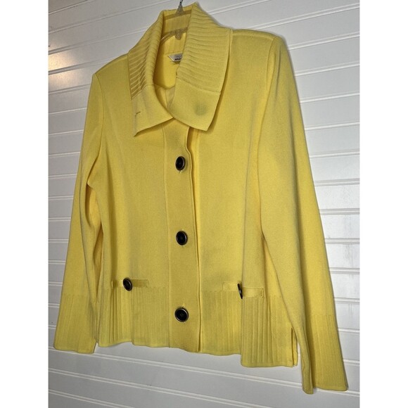 Exclusively Misook- Match Cardigan Sweater Set Santana Knit Yellow Medium - Picture 4 of 16